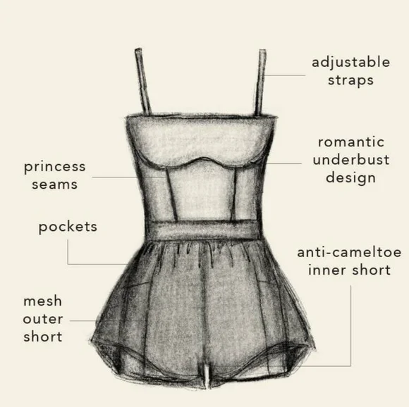 Blogilates Barre Active Romper Steel Blue Size M - Picture 14 of 16